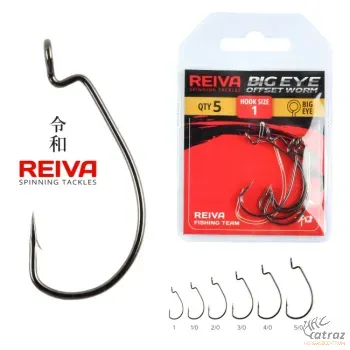 Reiva Offset Worm Big Eye Méret: 5/0 - Reiva Offset Horog
