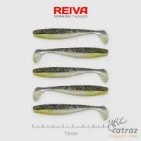 Reiva Flat Minnow Shad Fekete-Ezüst-Flitter Gumihal - Reiva Műcsali 7,5 cm 5 db/csomag