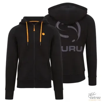 Guru Semi Logo Hoodie Black Méret: 2XL - Guru Horgász Pulóver