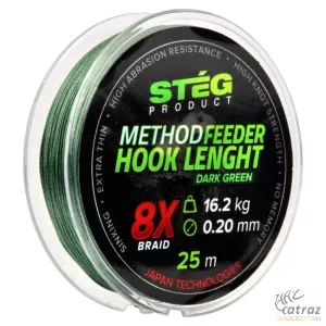 Stég Method Feeder Hook Lenght 8X Braid 0,10mm - Fonott Előkezsinór