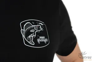 Fox Rage Limited Edition Zander Black T-Shirt Méret: M - Süllő Mintás Horgász Póló