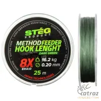 Stég Method Feeder Hook Lenght 8X Braid 0,14mm - Fonott Előkezsinór