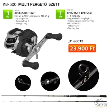 Nevis Casting Pergető Szett - Xpress Baitcast Pergető Bot + Spro Ruff Baitcast Orsó