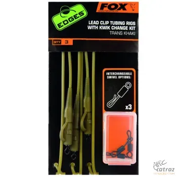 Fox Bojlis Végszerelék Gubancgátlóval - Fox Lead Clip Tubing Rigs With Kwik Change Kit - Trans Khaki