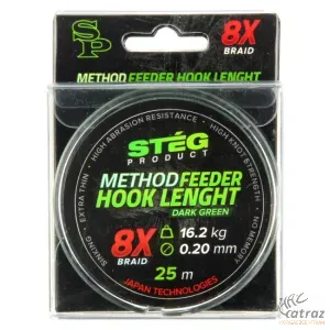 Stég Method Feeder Hook Lenght 8X Braid 0,18mm - Fonott Előkezsinór