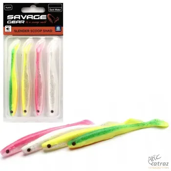 Savage Gear Slender Scoop Shad Mix 9cm 4g Dark Water - Gumihal Válogatás Zavaros Vízre