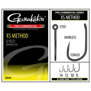 Gamakatsu XS Method A1 PTFE Barbless Méret: 8 - Gamakatsu Szakáll Nélküli Feeder Horog