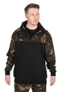 Fox Camo Kapucnis Pulóver Méret: 2XL - Fox LW Black/Camou Split Zip Hoody