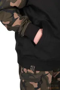 Fox Camo Kapucnis Pulóver Méret: 2XL - Fox LW Black/Camou Split Zip Hoody