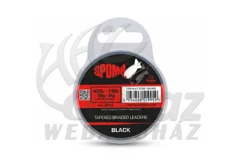 Spomb Tapered Braided Leaders Black 40-18lb – 0,18mm-0,35mm Felvastagodó Fonott Zsinór
