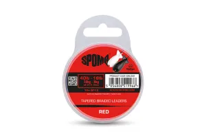 Spomb Tapered Braided Leaders Red 40-18lb – 0,18mm-0,35mm Felvastagodó Fonott Zsinór
