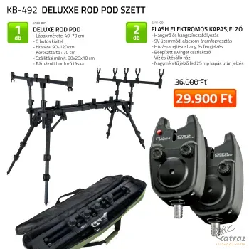 Carp Academy Rod Pod Szett - Deluxe Rod Pod Carp Academy Flash Elektromos Kapásjelzővel