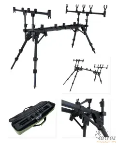 Carp Academy Rod Pod Szett - Deluxe Rod Pod Carp Academy Flash Elektromos Kapásjelzővel