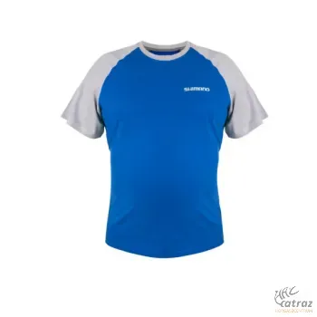 Shimano Short Sleeve T-Shirt Blue Méret: 3XL - Shimano Kék-Szürke Horgász Póló