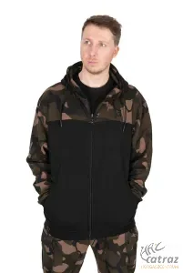 Fox Camo Kapucnis Pulóver Méret: 3XL - Fox LW Black/Camou Split Zip Hoody