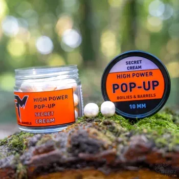 Feedermánia High Power Pop-Up 10mm Secret Cream Boilies & Barrels - Feedermánia Pop-Up Csali