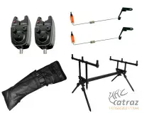 Carp Zoom Rod Pod Szett - Carp Zoom N3 Standard Rod Pod + Carp Academy Flash Elektromos Kapásjelző + Piros Swinger Kapásjelző