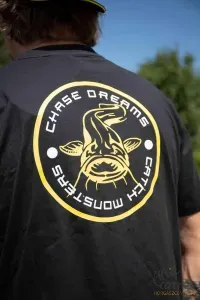 Black Cat Chase Dreams Black Tee 2XL - Harcsázó Horgász Póló