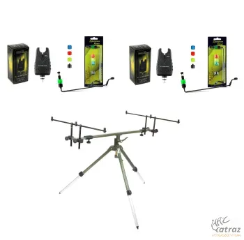 Extreme Rod Pod Szett - Carp Academy Extreme Rod Pod + V-Head Elektromos Kapásjelző + Thunder FX Swinger