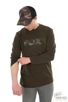 Fox Khaki/Camo Raglan Long T-Shirt Méret: M - Fox Hosszú Ujjú Póló