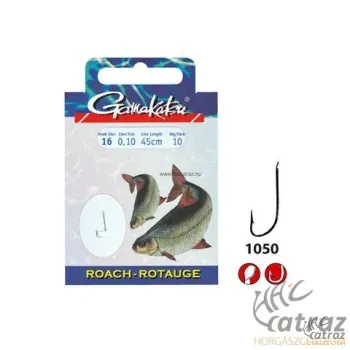 Előkötött Horog Gamakatsu 0,10mm 1050N 14-es ROACH