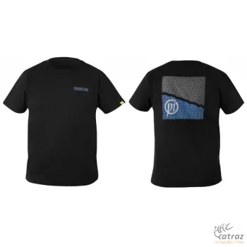 Preston Black T-Shirt Méret: L - Preston Fekete Horgász Póló