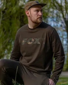Fox Khaki/Camo Raglan Long T-Shirt Méret: 2XL - Fox Hosszú Ujjú Póló