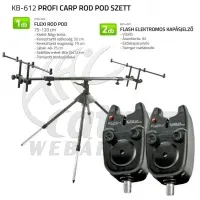 Profi Carp Rod Pod Szett – Bottartó Állvány és Carp Academy Flash Elektromos Kapásjelzők