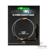 Korda Áttetsző Gubancgátló Gyorskapcsos Ólomklipsz - Korda Dark Matter Leader 50 cm QC Hybrid Clip Clear