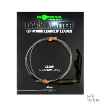 Korda Áttetsző Gubancgátló Gyorskapcsos Ólomklipsz - Korda Dark Matter Leader 50 cm QC Hybrid Clip Clear