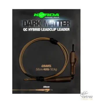 Korda Gubancgátló Gyorskapcsos Ólomklipsz - Korda Dark Matter Leader 50 cm QC Hybrid Clip Gravel