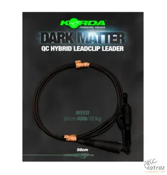 Korda Zöld Gubancgátló Gyorskapcsos Ólomklipsz - Korda Dark Matter Leader 50 cm QC Hybrid Clip Weed