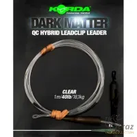 Korda Áttetsző Gubancgátló Gyorskapcsos Ólomklipsz - Korda Dark Matter Leader 100 cm QC Hybrid Clip Clear