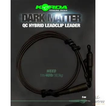 Korda Zöld Gubancgátló Gyorskapcsos Ólomklipsz - Korda Dark Matter Leader 100 cm QC Hybrid Clip Weed