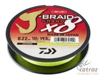 Daiwa J-Braid X8 Grand Chartreuse Fonott Pergető Zsinór - 135 méter 0,16 mm