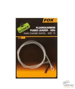 Fox Fluorocarbon Előtétzsinór Gyorskapoccsal 30lb - Fox Fluorocarbon Fused Leader Kwik Change Swivel Méret: 10