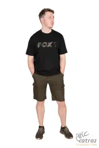 Fox Fekete Camo Horgász Póló Méret: L - Fox Black/Camou Logo T-Shirt