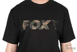 Fox Fekete Camo Horgász Póló Méret: L - Fox Black/Camou Logo T-Shirt