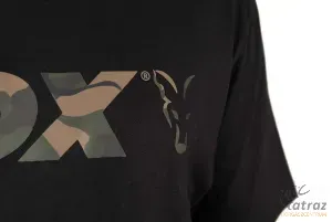 Fox Fekete Camo Horgász Póló Méret: L - Fox Black/Camou Logo T-Shirt