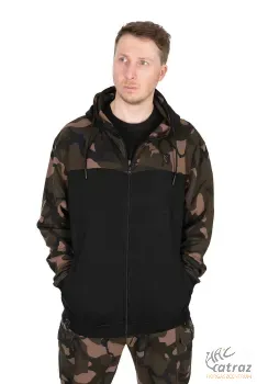 Fox Camo Kapucnis Pulóver - Fox LW Black/Camou Split Zip Hoody