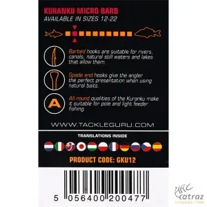 Guru Kuranku Horog Méret: 12 - Barbed/Spade End