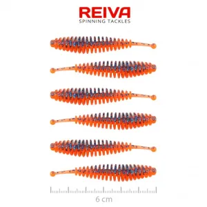 Reiva Tiny Worm Orange Disco 6cm - Reiva Gumihal