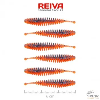 Reiva Tiny Worm Orange Disco 6cm - Reiva Gumihal