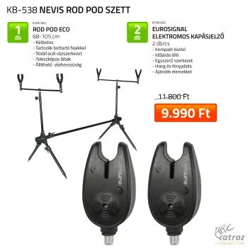 Carp Academy Rod Pod Szett - Carp Academy Eco Rod Pod + Eurosignal Elektromos Kapásjelzők