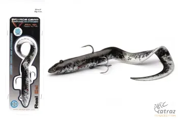 Savage Gear Plasztik Csali 4D Real Eel - Süllyedő Angolna Gumihal 20 cm 38 gramm Black Green Pearl