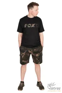 Fox Fekete Camo Horgász Póló Méret: 3XL - Fox Black/Camou Logo T-Shirt