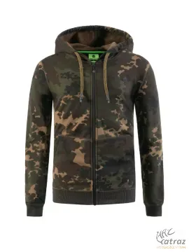Korda Kapucnis Horgász Pulóver Méret: 2XL - Korda Zip Hoodie Dark Kamo