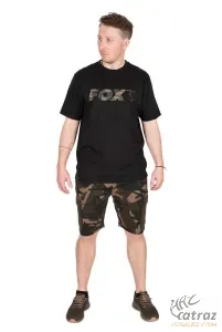 Fox Fekete Camo Horgász Póló Méret: 3XL - Fox Black/Camou Logo T-Shirt