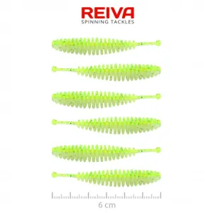 Reiva Tiny Worm Flash Chartreuse 6cm - Reiva Gumihal