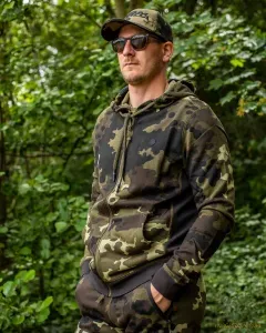 Korda Kapucnis Horgász Pulóver Méret: 2XL - Korda Zip Hoodie Dark Kamo